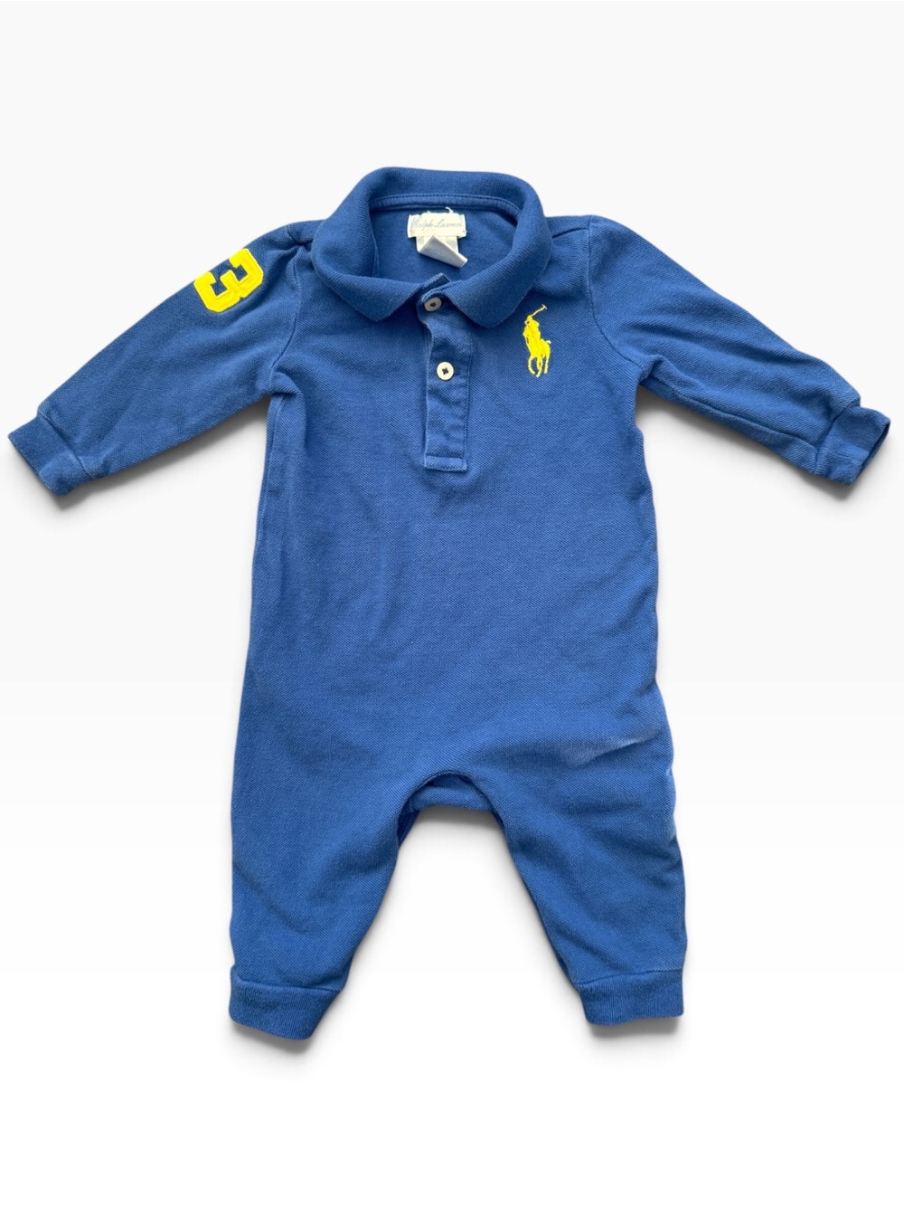 Ralph Lauren Blue Polo One-Piece Romper for Infant - Size 6 Month